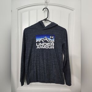 Under Armour Boys Lightweight Charcoal Hoodie, Size Youth Large